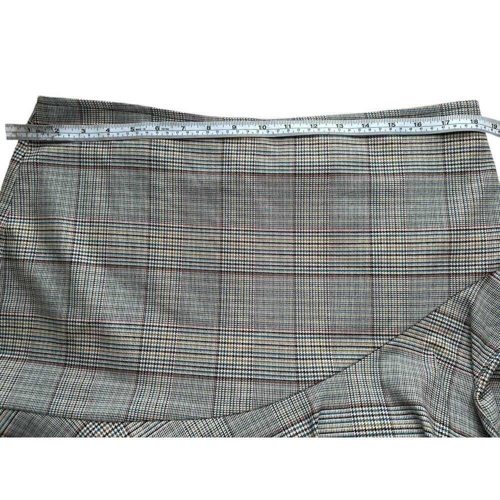 Trina Turk Womens Plaid Mini Skirt, Multicolored Size 12 classic ruffle accent - Picture 7 of 7